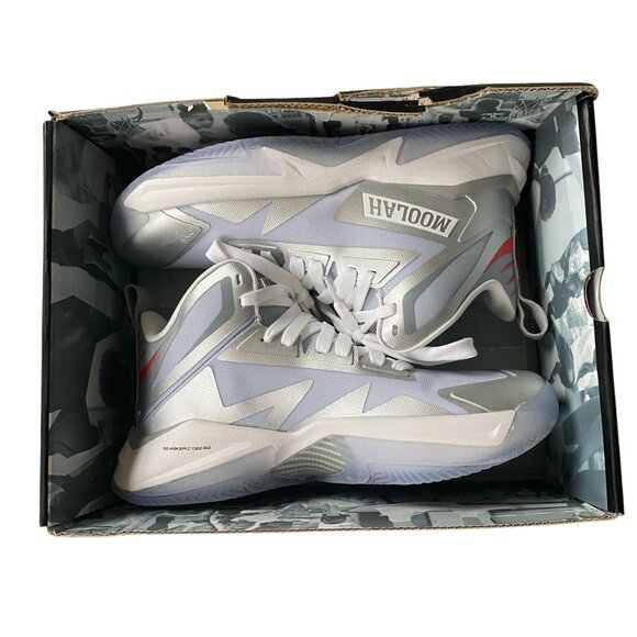 Moolah womens size 8 triple double glitch mode metallic silver high top sneakers - Picture 4 of 10